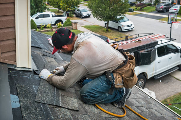 Professional Roof Inspection technician working in Aquebogue, NY